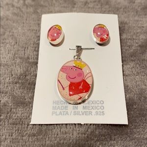 Prepa Pig earrings and pendant set